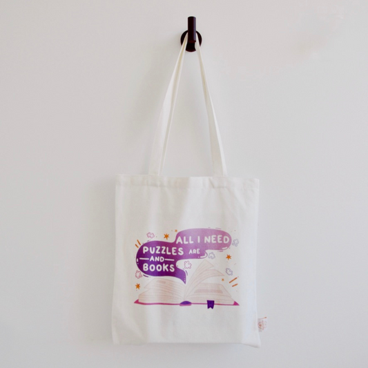 All I Need Are Puzzles And Books Tote Bag