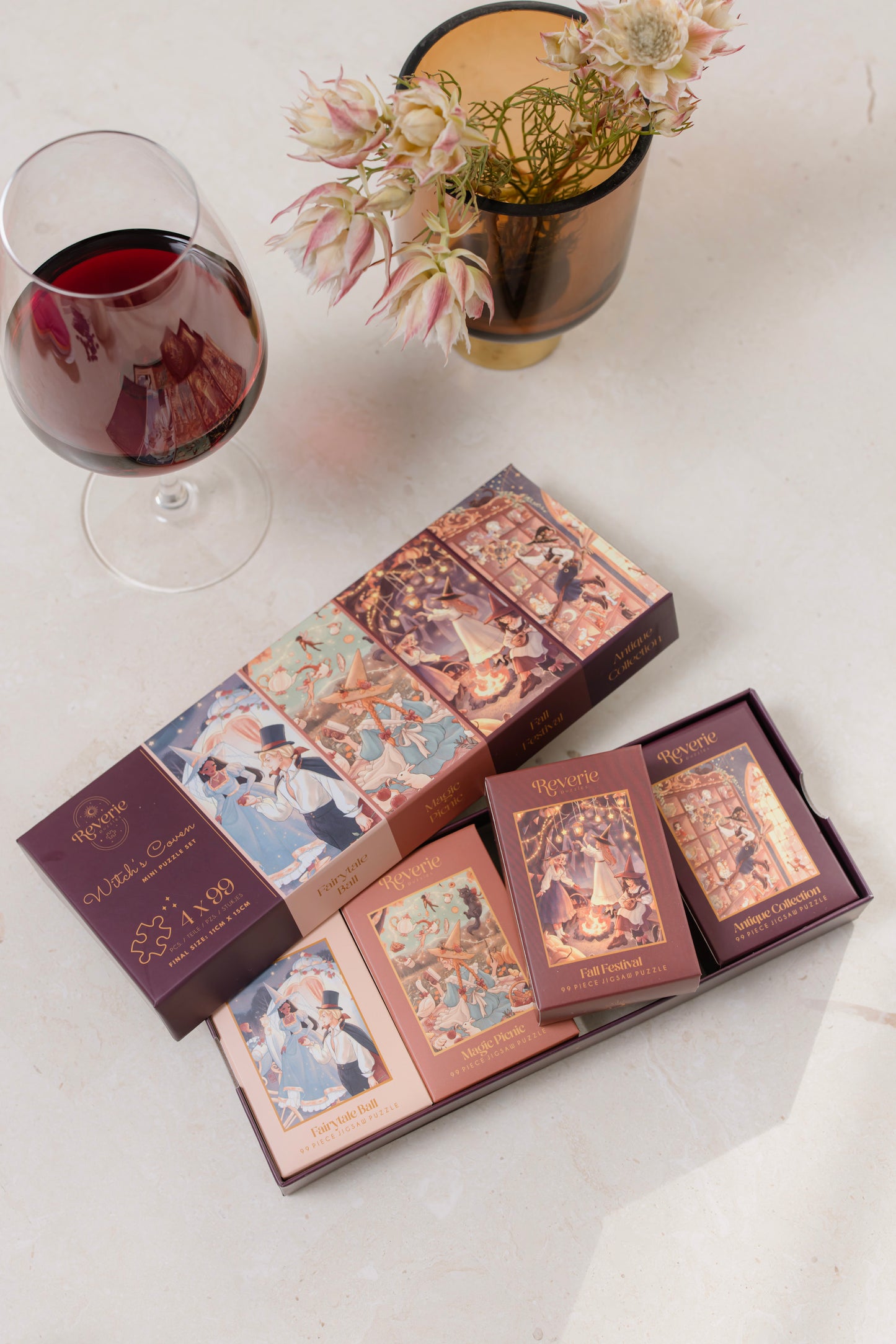 Witch's Coven 4 x 99 Piece Mini Puzzle Set