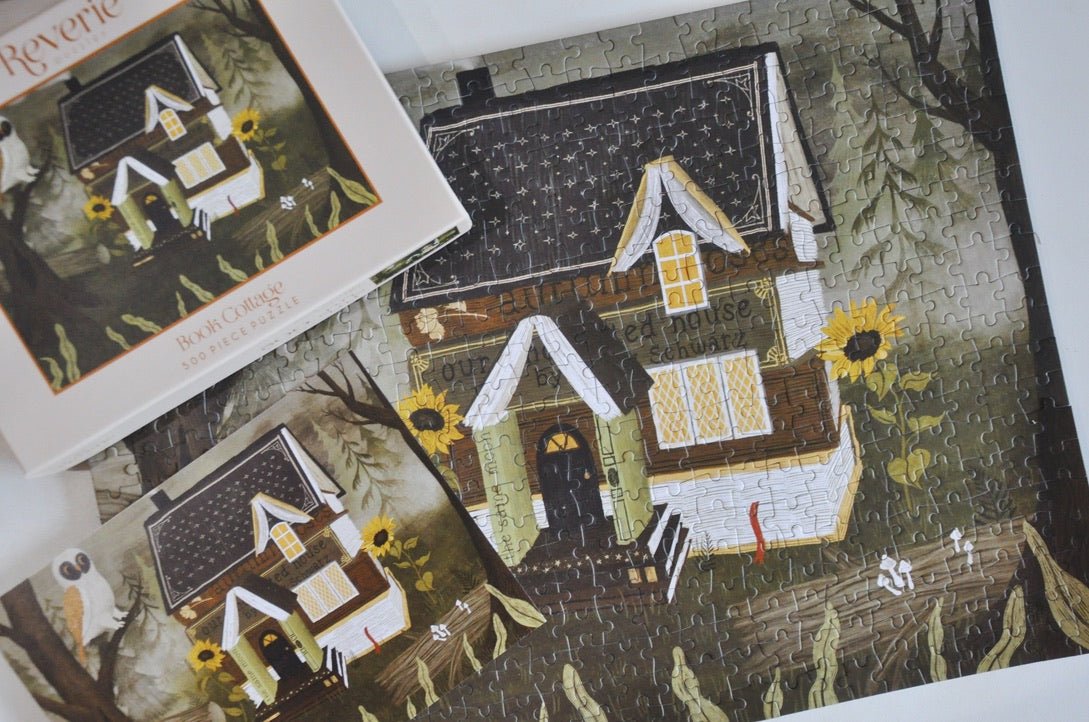 book cottage bookish jigsaw puzzle reverie puzzles