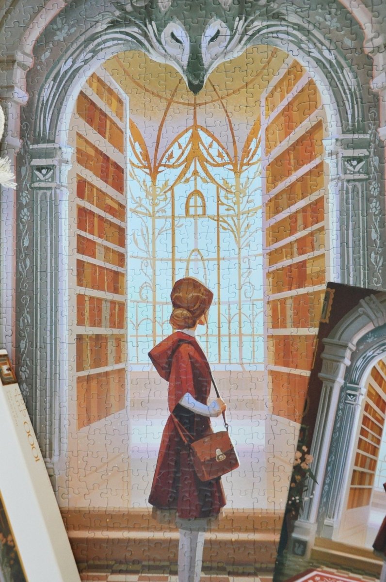 Red Library Jigsaw Puzzle (1000 Pieces) - Reverie Puzzles