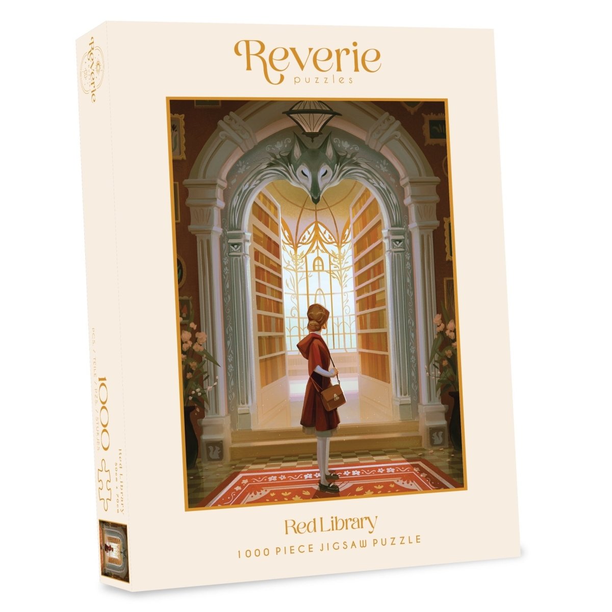 Red Library Jigsaw Puzzle (1000 Pieces) - Reverie Puzzles